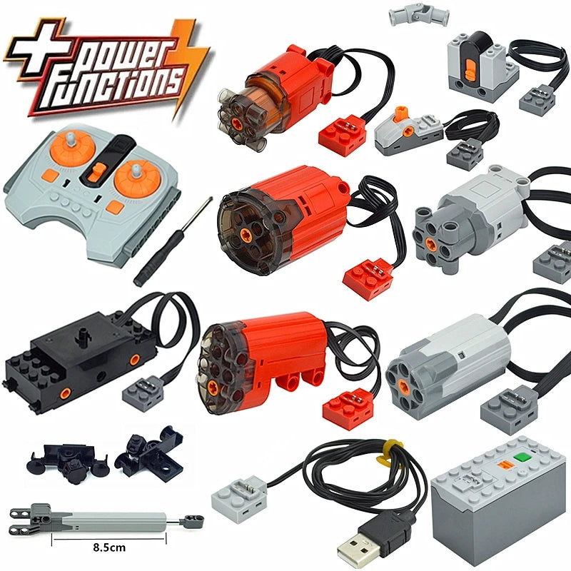 Building Blocks Toys MOC Technical Part Motor Set for Kids Compatible All Brands Small Size 8884 8885 PF Model Servo Accessories