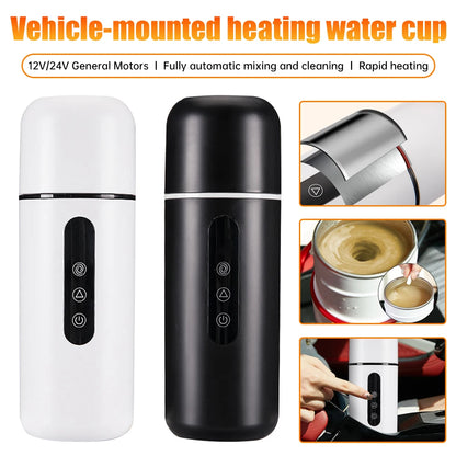 420ml Portable Car Heating Cup Electric Kettle 304 LED Smart Temperature Control Warmer Stirring Cup Heating Bottle Mixing Cup