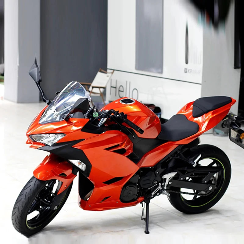 Ultra Glossy Orange Metallic Vinyl Wrap Film Roll With Air Release Self Adhesive Car Wrapping Motorcycle DIY Decal Sticker