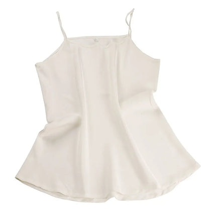 100% mulberry silk, silk, satin, breathable candy color, short backing, small suspender vest for women.