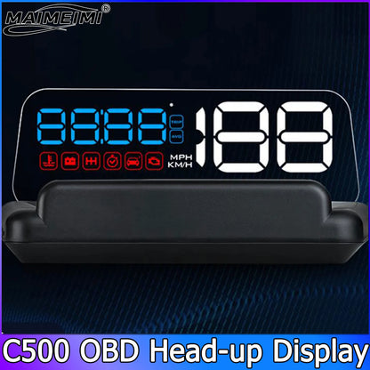 C500 BLUE OBD /T900 GPS HUD Gauge Display Car Head Up Display LCD Car Turbo Gauge Digital Odometer Universal Speed On-board Comp