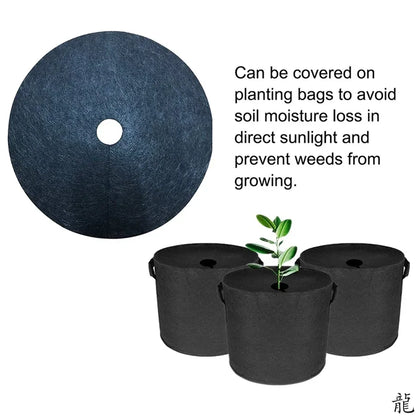 5Pcs Non-Woven Tree Mulch Ring Weed Control Mat Landscape Fabric Anti-Grass Root Protector Barrier Garden Plant Cover 15-82cm