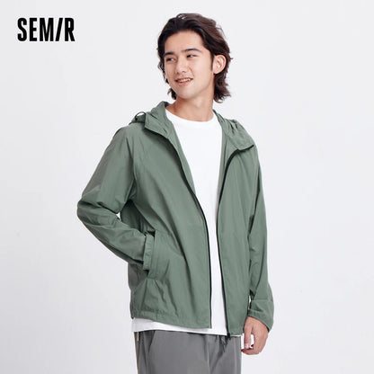 Semir Jacket Men'S Summer Foldable Storage Top Simple Casual Style Hooded Couple