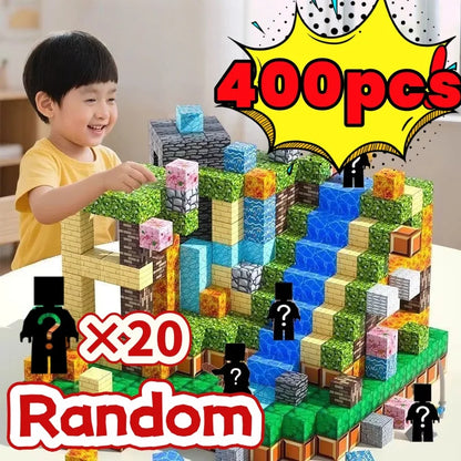 3D Magnetic Mine World Cube Building Blocks Magnet World Set Magnetic Building Blocks Pixel Cube World Model Birthday Gifts