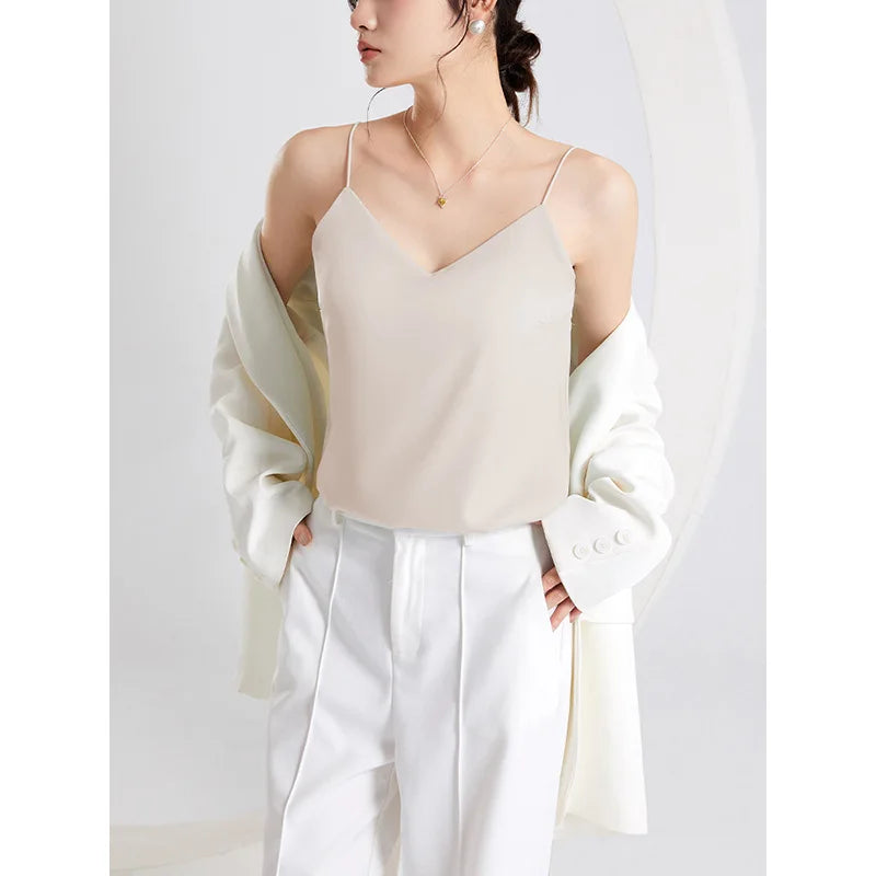 Summer V-neck Strapless Top Women With Bar Pads Breathable Top Suitable for Wearing Over T-Shirts