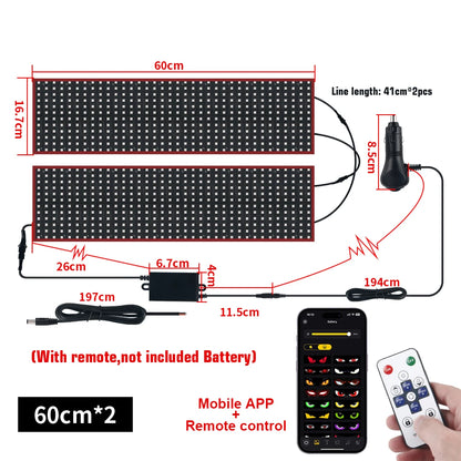 24V Truck Devils Eye Ambient Light LED Matrix Pixel Panel Board Windshield Display DIY Devil eye Animation by App Remote Control
