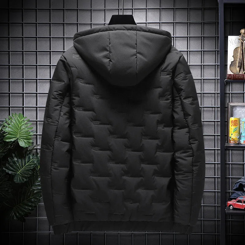 Fashion Winter Men's Padded Hooded Parkas Warm Clothes Trendy Down Cotton Puffer Jacket Loose Coats Thickened Warm Bread Jackets