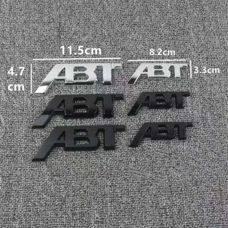ABT-Style Gloss Black Rear Trunk Emblem - 1PCS Adhesive Badge Compatible with Audi A3/A4/A5/A6/A7/A8 & Q2/Q3/Q5/Q7 Models