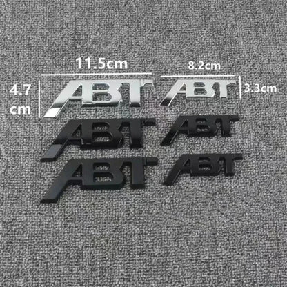 ABT-Style Gloss Black Rear Trunk Emblem - 1PCS Adhesive Badge Compatible with Audi A3/A4/A5/A6/A7/A8 & Q2/Q3/Q5/Q7 Models