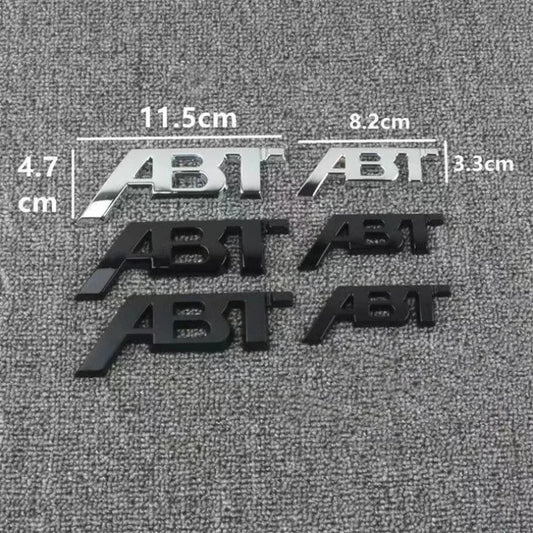 ABT-Style Gloss Black Rear Trunk Emblem - 1PCS Adhesive Badge Compatible with Audi A3/A4/A5/A6/A7/A8 & Q2/Q3/Q5/Q7 Models