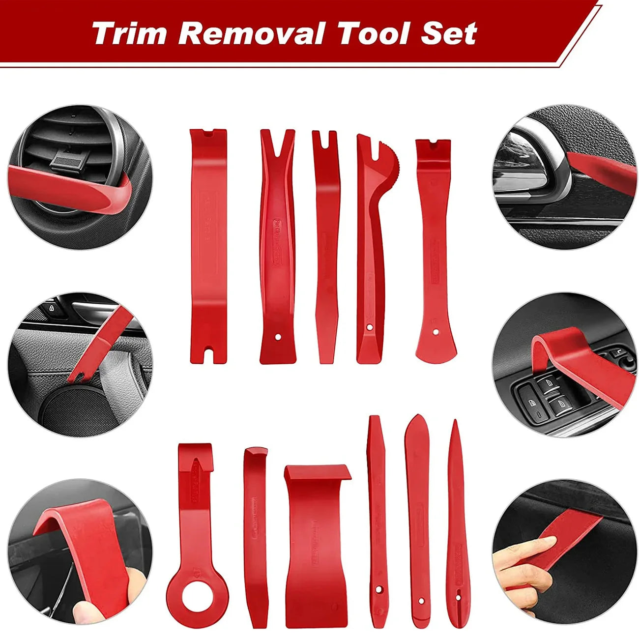 11PCS Auto Trim Removal Tool Kit No-Scratch Tool Kit for Car Audio Dash Window Molding Fastener Remover Tool Kit