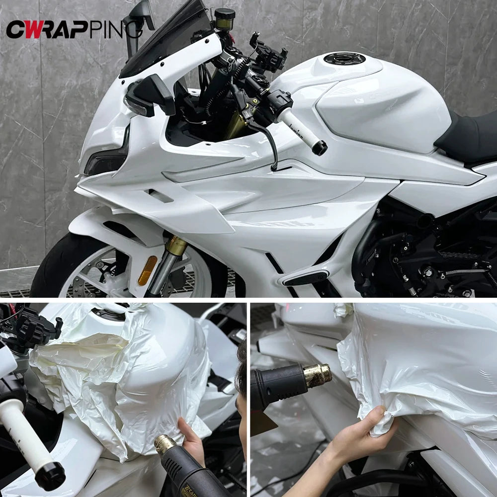 White Glossy Vinyl Car Wrap Film  Matte Waterproof Vinyl Wrap Console Laptop Skin Air Free Motorcycle Stickers Auto Accessories