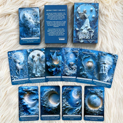 54 Cards Moonlight Forest Oracle Deck, 13x8 Cm, Discover Your True Thoughts, Wildlife Guardian Card Game, Revealing Spirituality