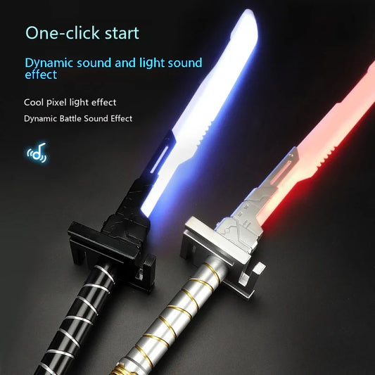 Cyberpunk 71cm Electronic Toy Luminous 2 in 1 Lightsaber Cosplay with Sound Effects Colorful Lights Electric Toy for Kid Adult