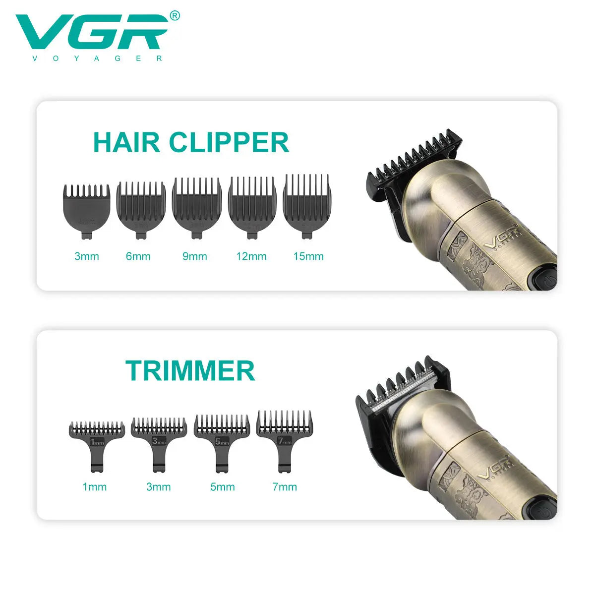 VGR6 all-in-one hair cutting machine, armpit hair, nose hair treatment, full body shaving machine, electric push shear V-109