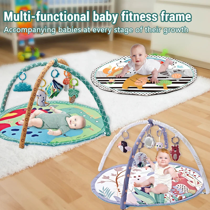 Newborn Multifunctional Event Fitness Frame Early Education Tummy Time Puzzle Enlightenment Game Interaction Toys Mat Baby Gift