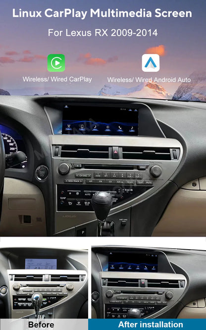 Linux Car stereo CarPlay FOR Lexus RX RX200 RX270 RX300 RX350 RX400h RX450h 2009-2021 Car Radio GPS navi player HD touch screen