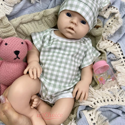 50cm Chubby Can Drink and Pee Girl/Boy Silicone Reborn Baby Realistic Full Body Fine Details Premium Doll For Collector