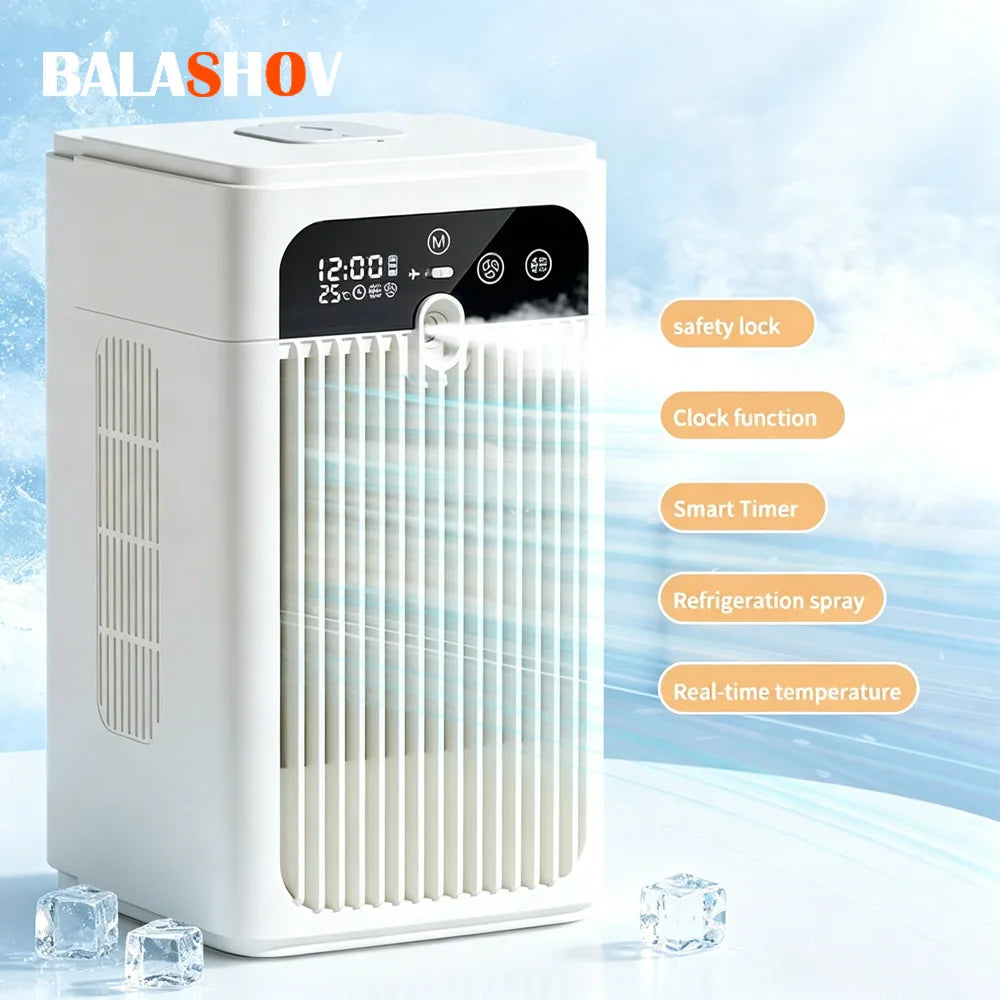 TYPE-C Desktop Fan Water tank Mini Air Cooler Portable Personal Cooling Device 3000mAh Battery Operation Fan Scheduled timer