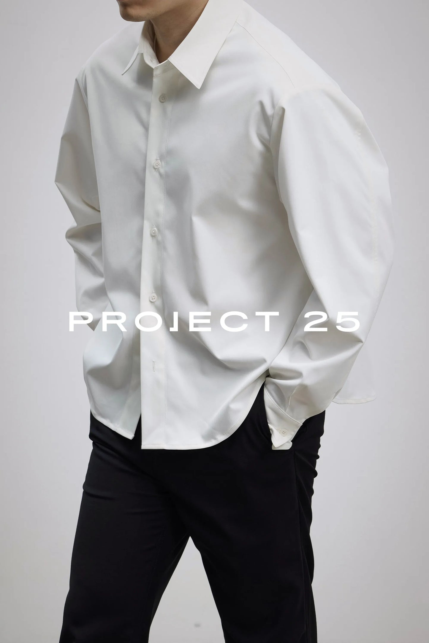 PROJECT 25 Men’s Japanese Solotex® Water-Resistant & Anti-Wrinkle Shirt – Micro-Oversized Cropped Fit, Easy-Care Casual Commuter