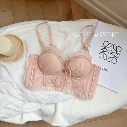 Iroppoi Sweet Charming Lingerie Set Delicate Lace Push Up Bra Small Cup Women, Sek-si Feminine Look New Hot Item BANERDANNI