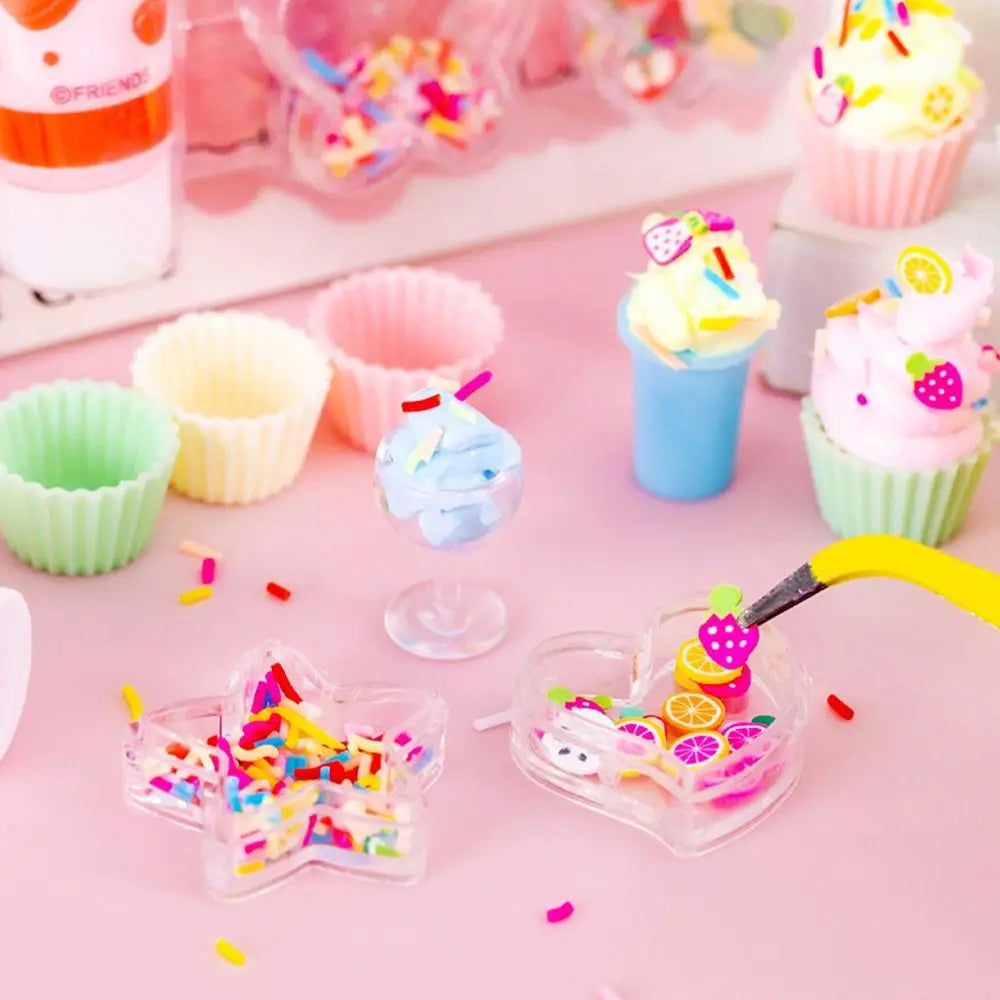 Cute Simulation Cream Ice Cream Dessert Making Handmade DIY Cake Model Cream Glue Small Parts Play House Girls