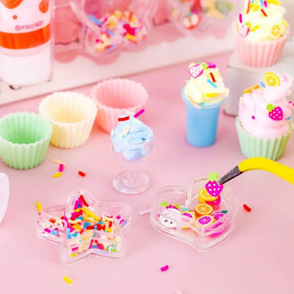Cute Simulation Cream Ice Cream Dessert Making Handmade DIY Cake Model Cream Glue Small Parts Play House Girls