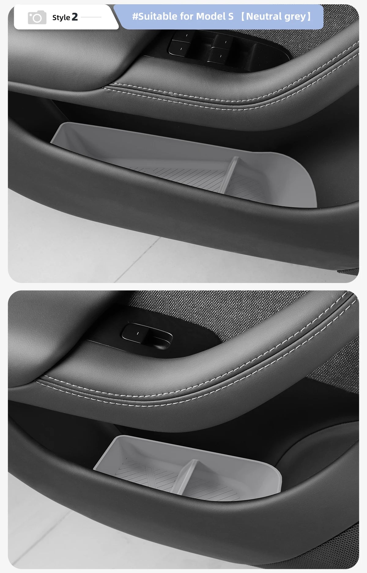 Car Door Side Storage Box  For Tesla Model X S 2023 2024 TPE Gate Slot Anti Dirty Storage Organizer Tidying Car Accessories