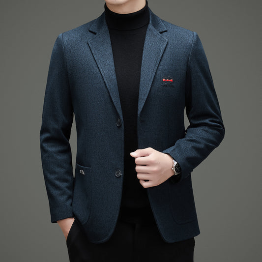 2026 Spring New Design Embroidered Double-breasted Business Casual Suit Jacket for Men - High-end, Casual and Fashionable Men's