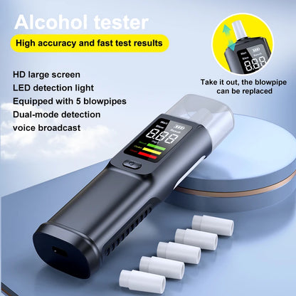 Portable Alcohol Tester Non-Contact with Voice broadcast LED Display Breathalyzer Alcohol Test Tools Automatic Alcohol Tester