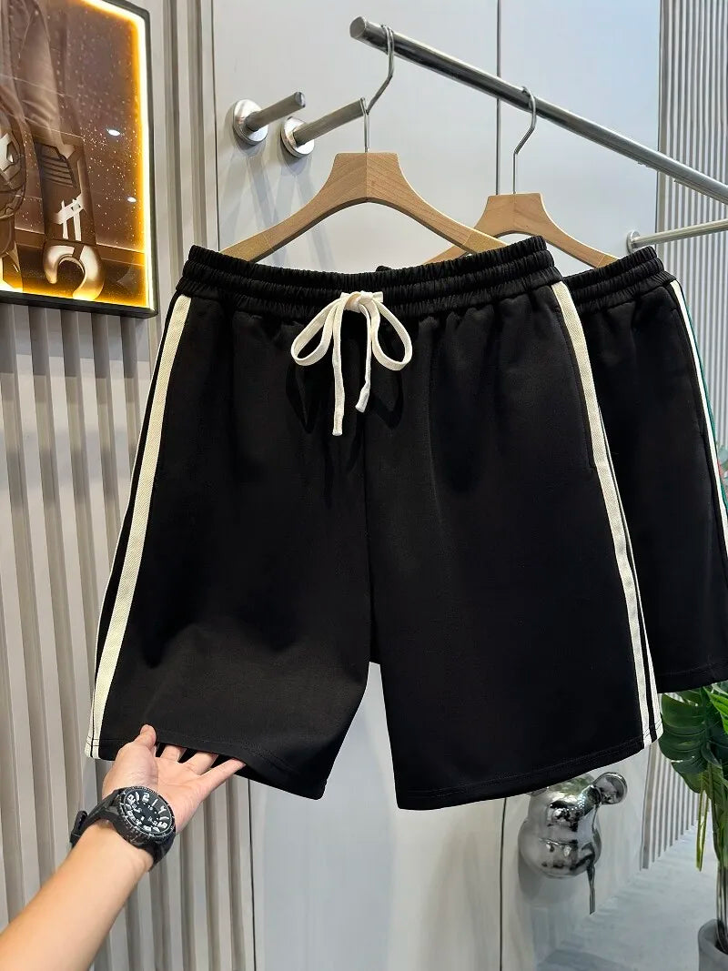 Casual Sporty Men's Short Pants Breathable Cool Feeling Polyester Fiber Straight Leg Length Summer Shorts American Style Swea...