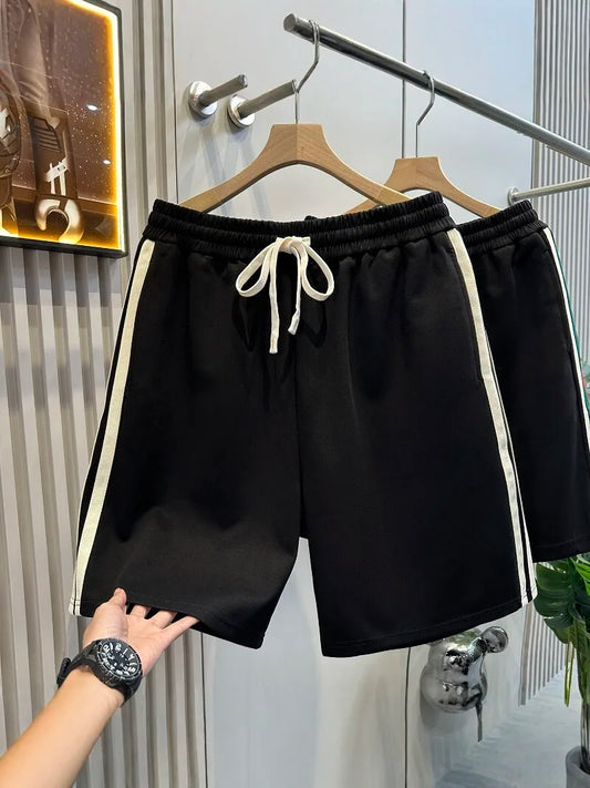 Casual Sporty Men's Short Pants Breathable Cool Feeling Polyester Fiber Straight Leg Length Summer Shorts American Style Swea...