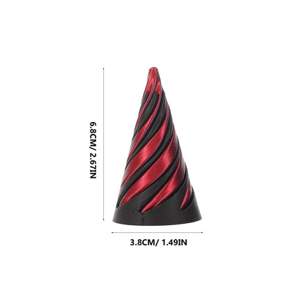 5Pcs Spiral Cone Fidget 3D Printed Dual Color Pyramid Passthrough Sensory Brain Teaser Kinetic Desk Puzzle Office Decompression