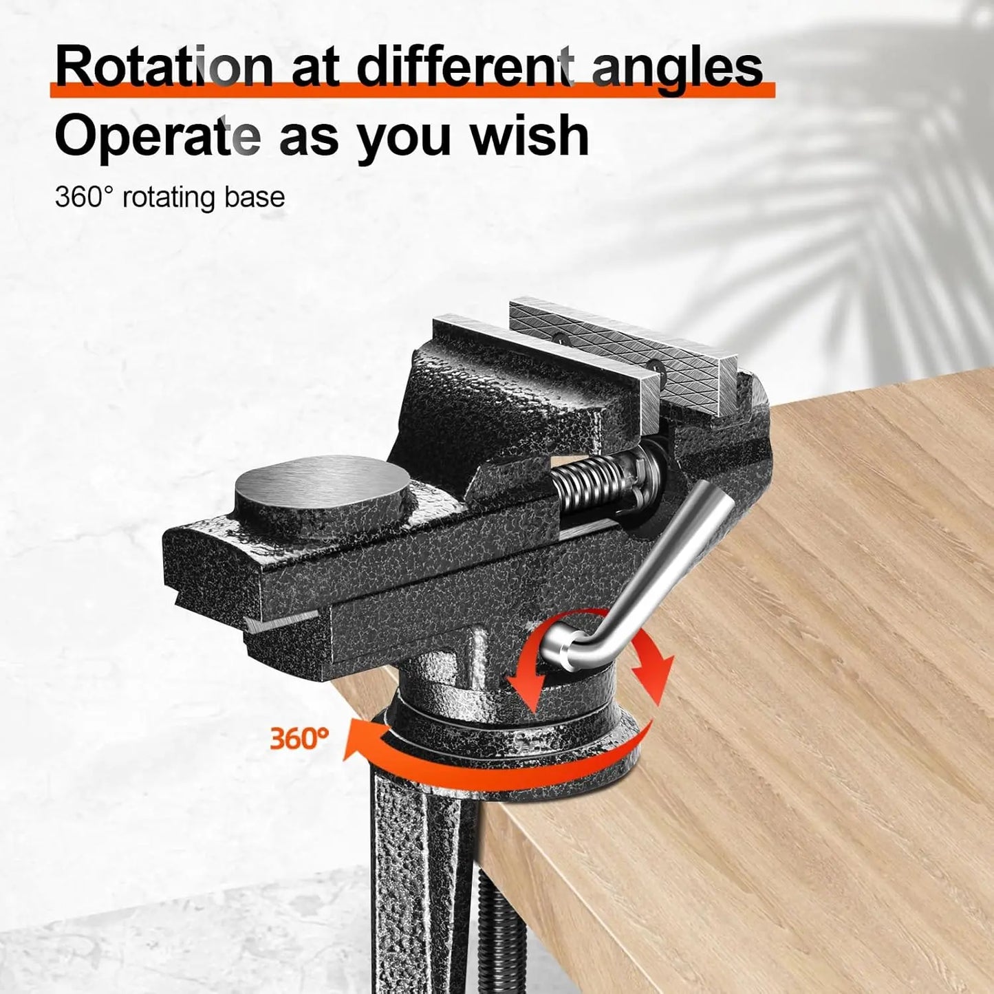 Universal Table Vise Multi-functional Portable 360° Swivel Base Clamp On Vice/Table Vise For Woodworking, Cutting Conduit, Drill