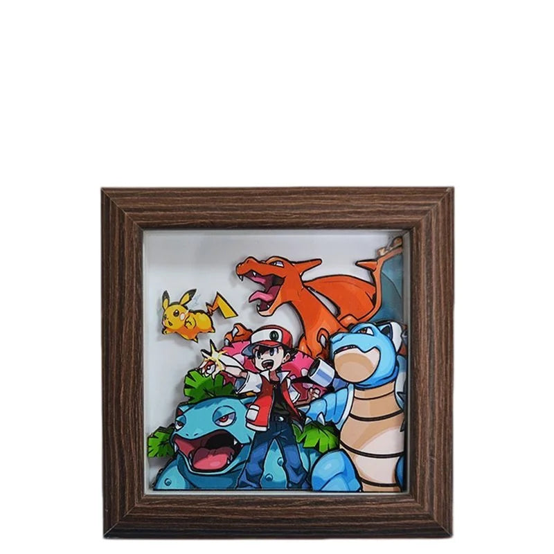Anime Gyarados 3D Art Painting Cartoon Bulbasaur Figure Collect Picture Handmade Desktop Decora Fans Gift