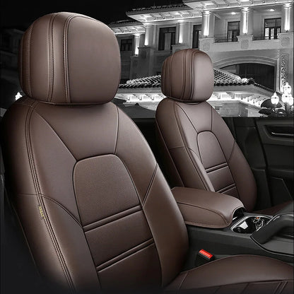 For Tesla Model Y 2020 2021 2022 2023 2024 2025 PU Leather Custom Car Seat Covers Full Set Interior Protector Accessories