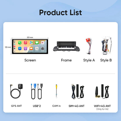 Ainavi 12.3 Inch Radio For Mazda 3 Axela 2013 2014 2015 2016 2017 2018 Car Multimedia Player Wireless Carplay Android Auto 2K 4G