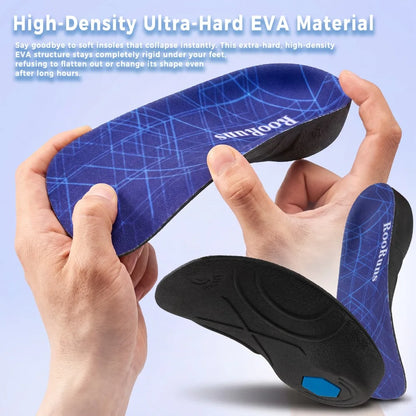 3/4 Plantar Fasciitis Orthotic Insoles, 330 LBS Firm Foot Support Insoles for Flat Feet, Heel Spurs, Overpronation, O/X-Legs
