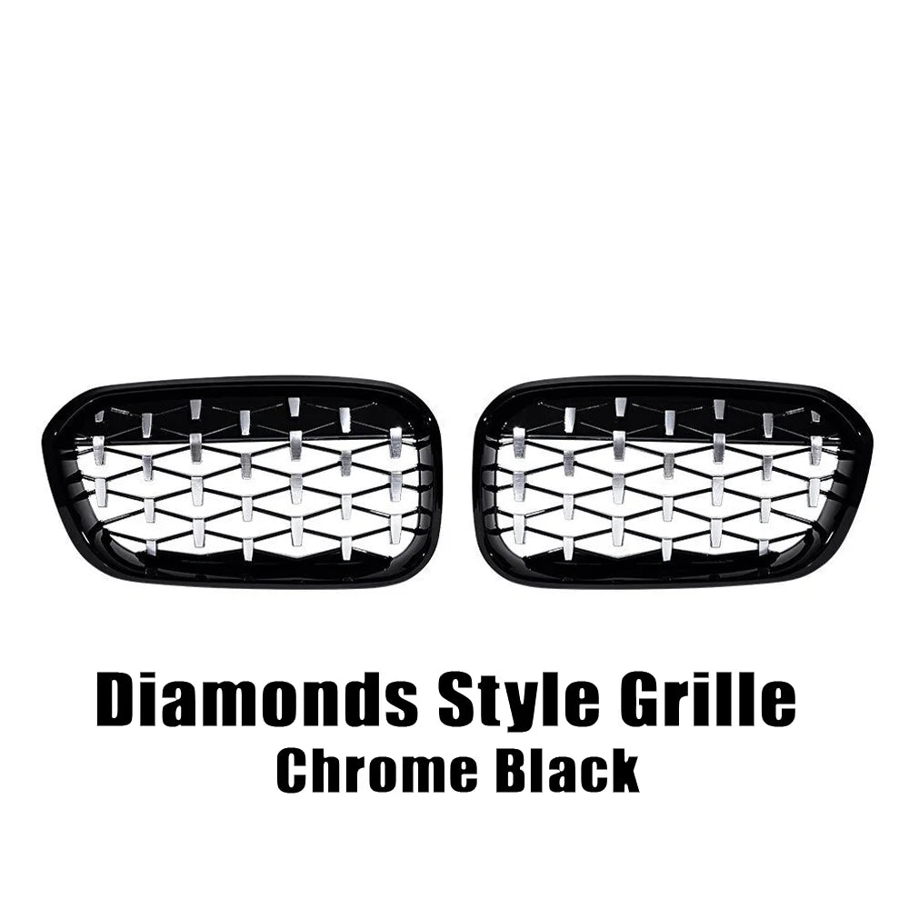XVIP Front Bumper Kidney Grille Racing Grills For BMW 1 Series F20 F21 2015-2019 Replacement Double Slat Gloss Black Grilles