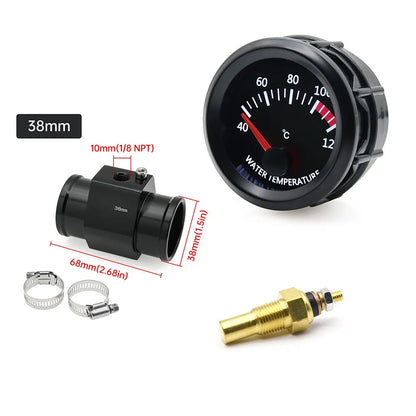 52MM Water Temperature / Oil Temp 12V Car Gauge + 26MM-40MM Adapter With Temp Sensor Collocation Car Accessories For All Vehicle