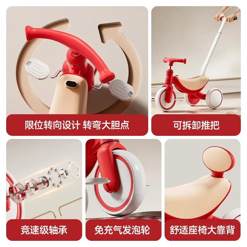 3-in-1 Multifunctional Kids Tricycle Toddler Pedal Balance Bike Infant Baby Gliding Sliding Bike Outdoor Riding Toy for Children