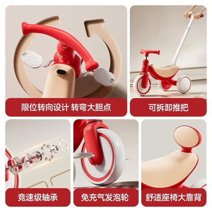3-in-1 Multifunctional Kids Tricycle Toddler Pedal Balance Bike Infant Baby Gliding Sliding Bike Outdoor Riding Toy for Children