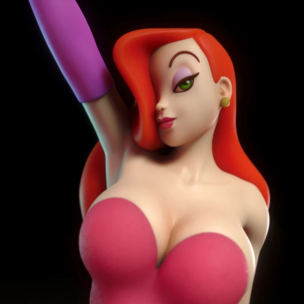 1/24 3d Printing Model Kit Resin Jessica Rabbit Anime Model Kit DIY Red singer Micro Reduction Statue Unpainted Garage Kit Toys