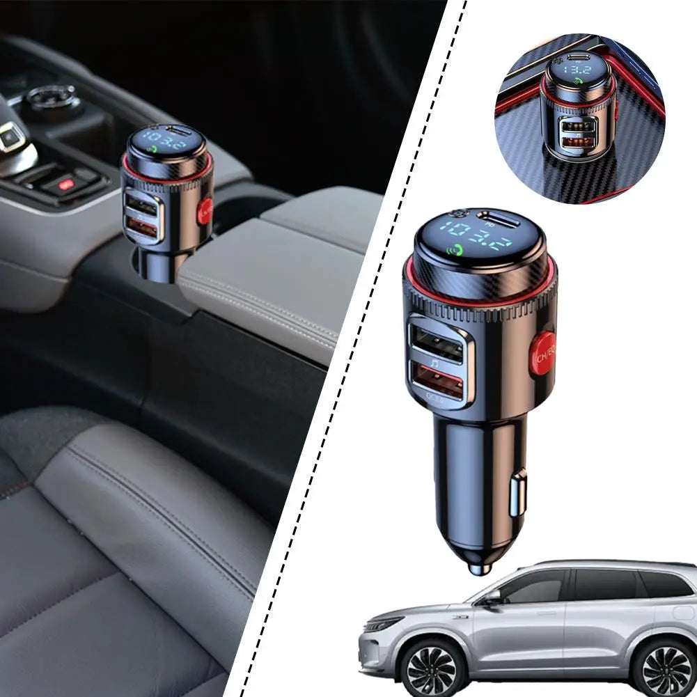 NEW Bluetooth 5.4 FM Transmitter Car Radio Adapter For Wireless Hands-Free Phone Call MP3 Music Player T23 PD Fast Charging