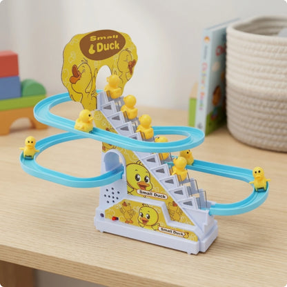 Electric Duck Climbing Stairs Toy Interactive Duck Climbing Stairs Toy Playset Flashing Funny for Toddlers, Playroom, Home