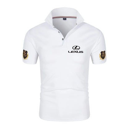 Lexus chiffon fabric lapel polo shirt, F1 racing Toyota team, 4S store fan customization, men's casual T-shirt