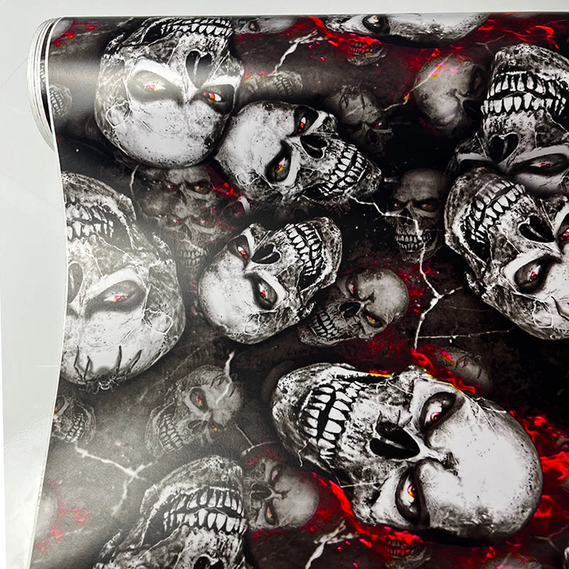 Skull Sticker Bomb Graffiti PVC Vinyl Wrap Film With Air Release Self Adhesive DIY Car Motorcycle  Furniture Decoration Sticker