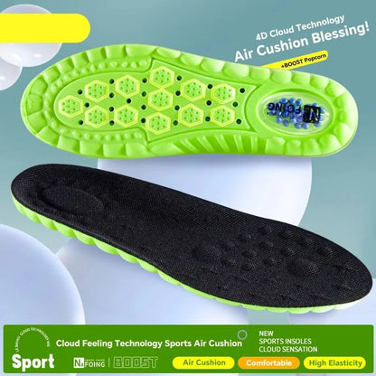 2Pairs Cloud Sport Insoles for Shoes PU Air Cushion Sole Soft Shock Absorption Deodorant Breathable Running Orthopedic Insoles