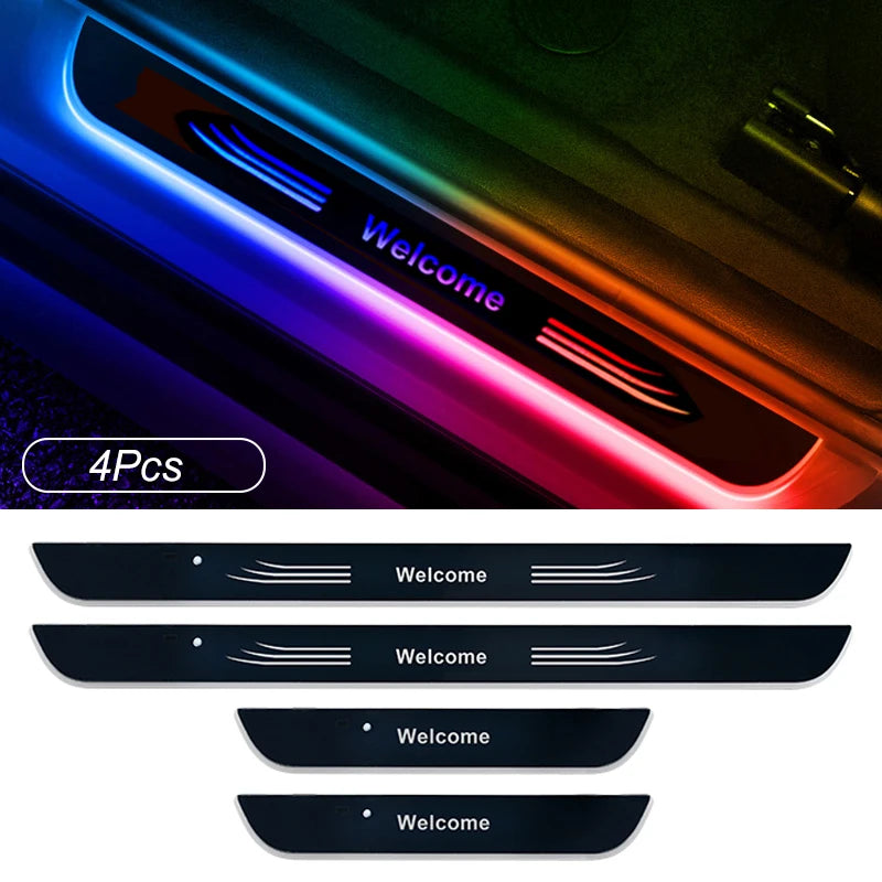 【Customized】Car Door Sill Light LED Car Ambient Lights RGB  Welcome Pedal light For Hyundai Nissan Toyota Mazda B-MW Other Auto