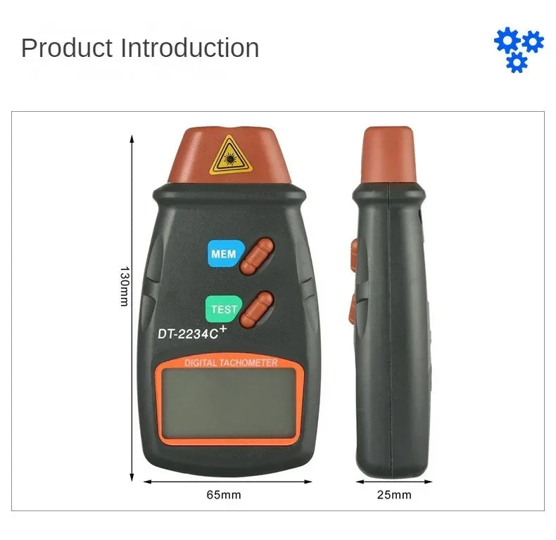 Dt2234C + Digital Laser Tachometer Rpm Meter Non-Contact 2.5RPM-99999RPM Lcd Display Speed Meter Dt2234C Tester Speed